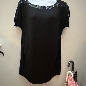 Elegant Black Sequin Trim Women's Dress Midi Apt 9 1X Plain